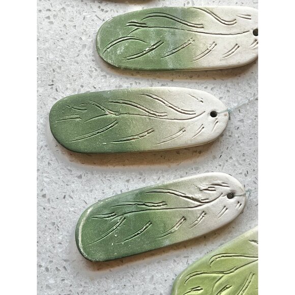 Handcrafted Loon Bird Sculpture Wind Chime With Ceramic Leaves & Natural Driftwo - Picture 15 of 16